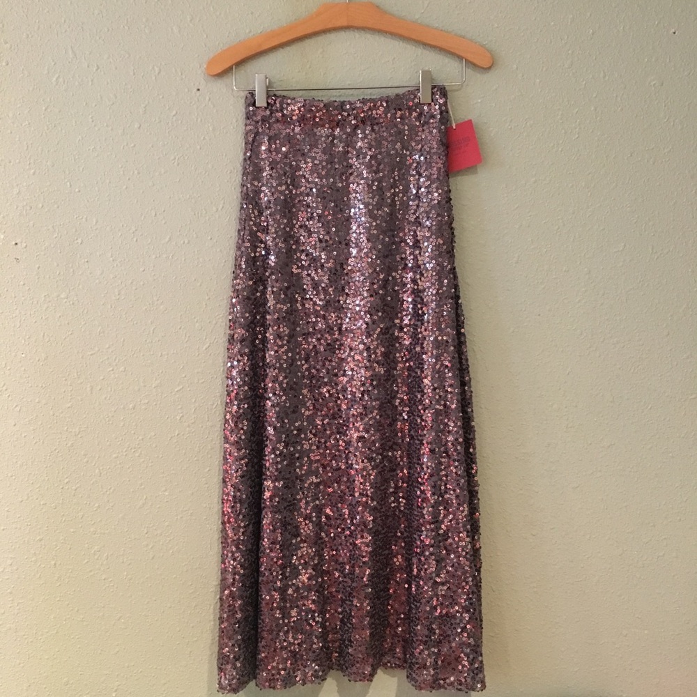 Silver Maxi Sequin Skirt
